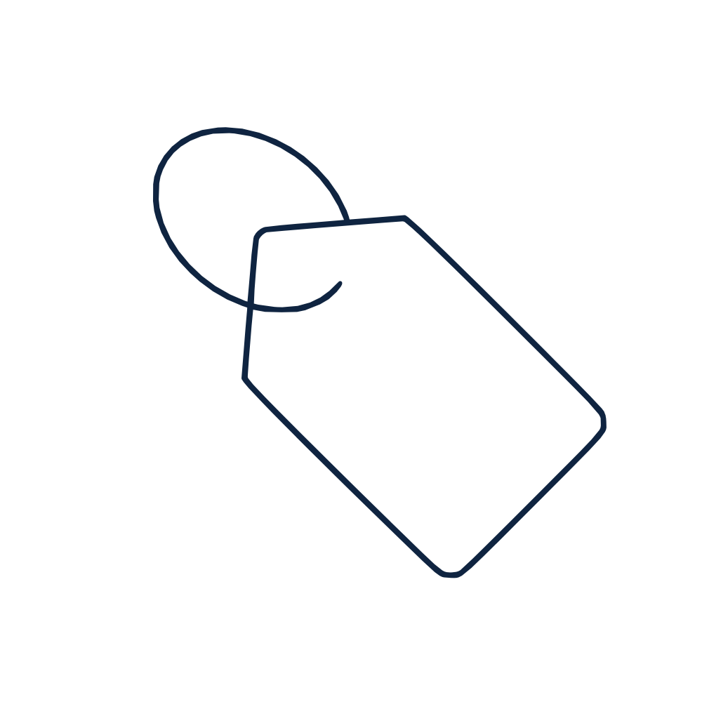 Icono de marketing para ecommerce con etiqueta de producto en fondo oscuro